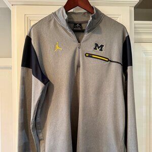 Nike Michigan Jordan Jumpman Dri-Fit 1/4 Zip Pullover, Men's Large